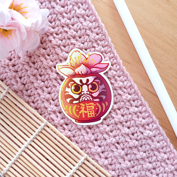 Stickers Daruma - Illustration artisanale