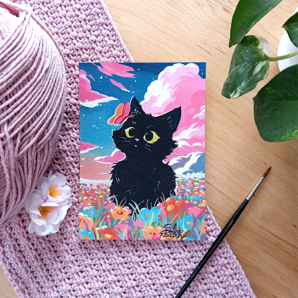 Chat - Acrylgouache
